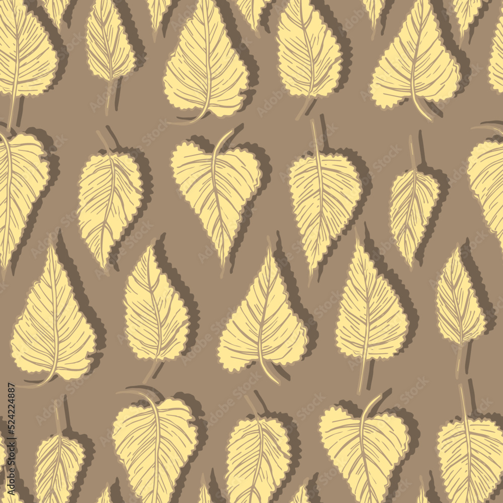 seasonal autumn fallen yellowed leaves vector seamless pattern for fabrics, prints, packaging and cards