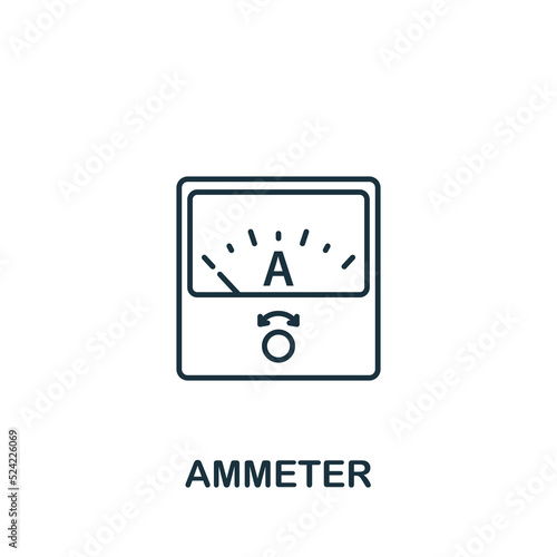 Ammeter icon. Line simple Measuring icon for templates, web design and infographics