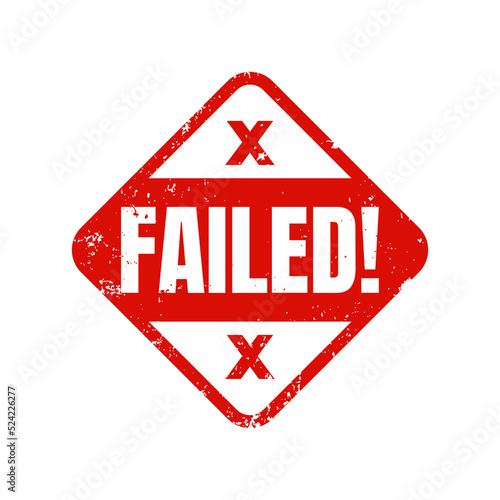 failed rubber stamp, rhombus shape. vector illustration eps 10
