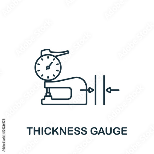 Thickness Gauge icon. Line simple Measuring icon for templates, web design and infographics