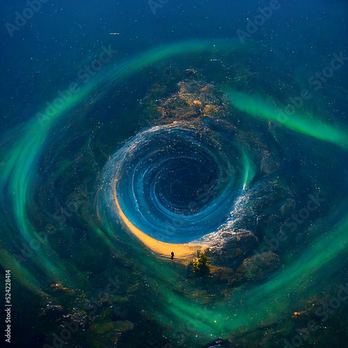 Illustration of colorful galaxy in the sky