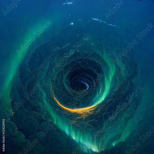 Illustration of the colorful galaxy in the sky