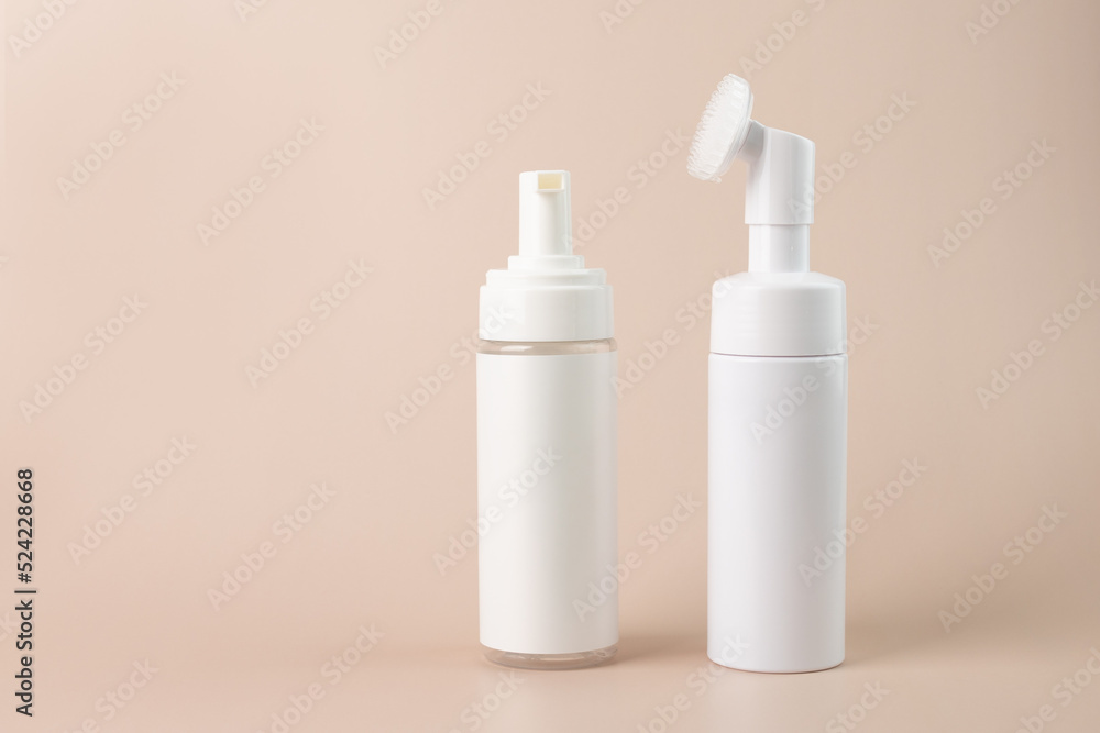 face wash with brush, Dispenser bottle for cream, soups, lotion, shampoo face wash with brush, Dispenser bottle for cream, soups, lotion, shampoo