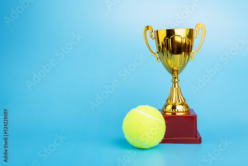 tennis trophy, champion award cup, first place winner of a sports tournament photo