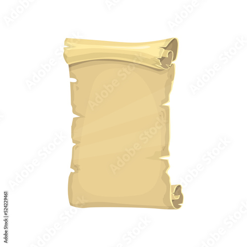 Blank parchment icon, empty ingot isolated vector. Halloween object, ancient papyrus
