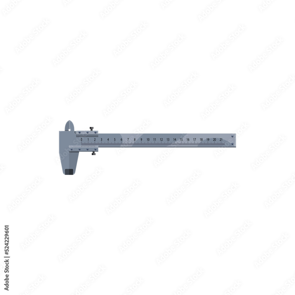 Calipers, measuring tool with ruler, construction and carpentry equipment, vector flat icon. Calipers or calliper tool, handicraft and engineering instrument Calipers, measuring tool with ruler, construction and carpentry equipment, vector flat icon. Calipers or calliper tool, handicraft and engineering instrument