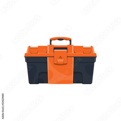 Toolbox construction and carpentry works tool box, vector. Woodwork, metalwork and repair hardware toolkit, DIY handicraft equipment and instruments box