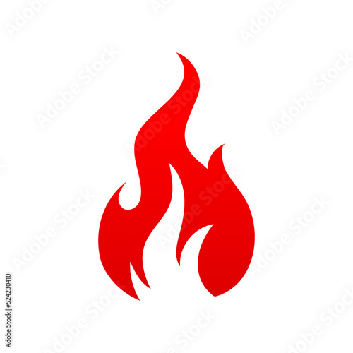 Fire symbol of heat, combustion and passion isolated flat cartoon icon. Vector flammable inferno, bright blazing lit. Flame flare, orange burning campfire or bonfire, fireproof warning emblem