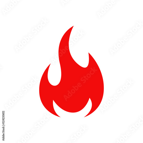 Fire, bonfire isolated vector icon, red flame, burning blaze symbol. shining campfire with long tongues. Cartoon ignition decorative element for design