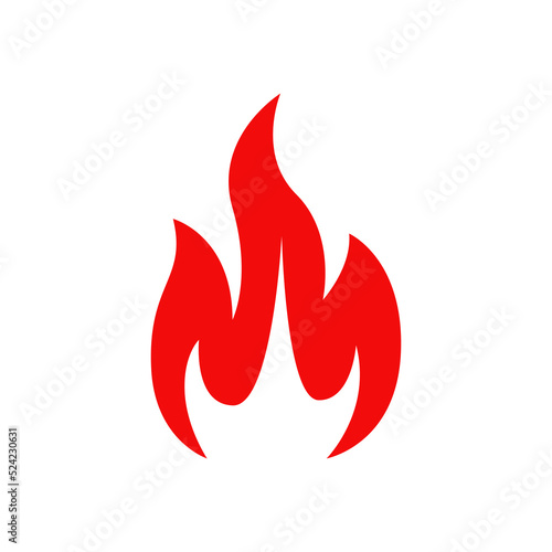 Fire, shining campfire isolated vector icon, red burning torch flame, cartoon bonfire symbol. Glowing flare with long tongues decorative design element © Vector Tradition
