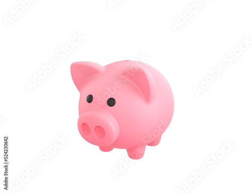 Pink Piggy Bank in 3d rendering.