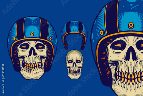 skull head wear helmet vect...