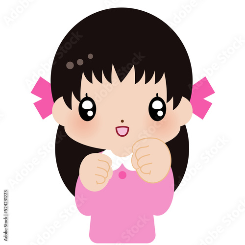 ジャンケン　グー　リボン　女の子　素材