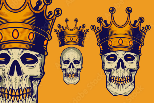 skull head wear crown vecto...