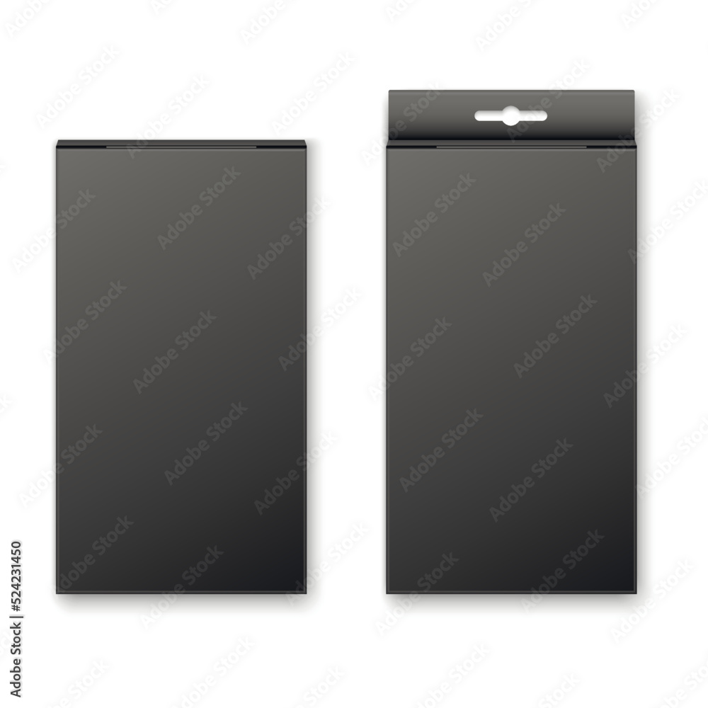 Mock up packaging boxes with hang tab Mock up packaging boxes with hang tab