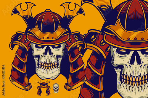 skull head wear samurai hel...