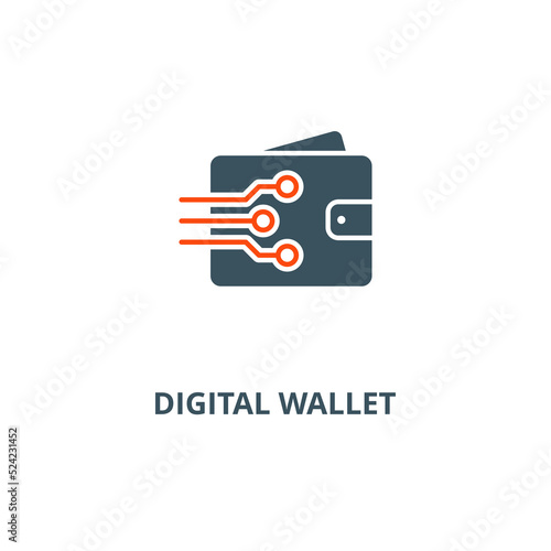 Digital wallet icon with simple element illustration concept symbol design used for web and mobile