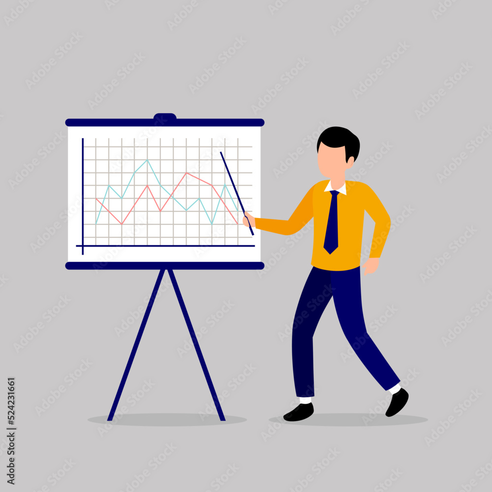 business people character doing presentation business people character doing presentation