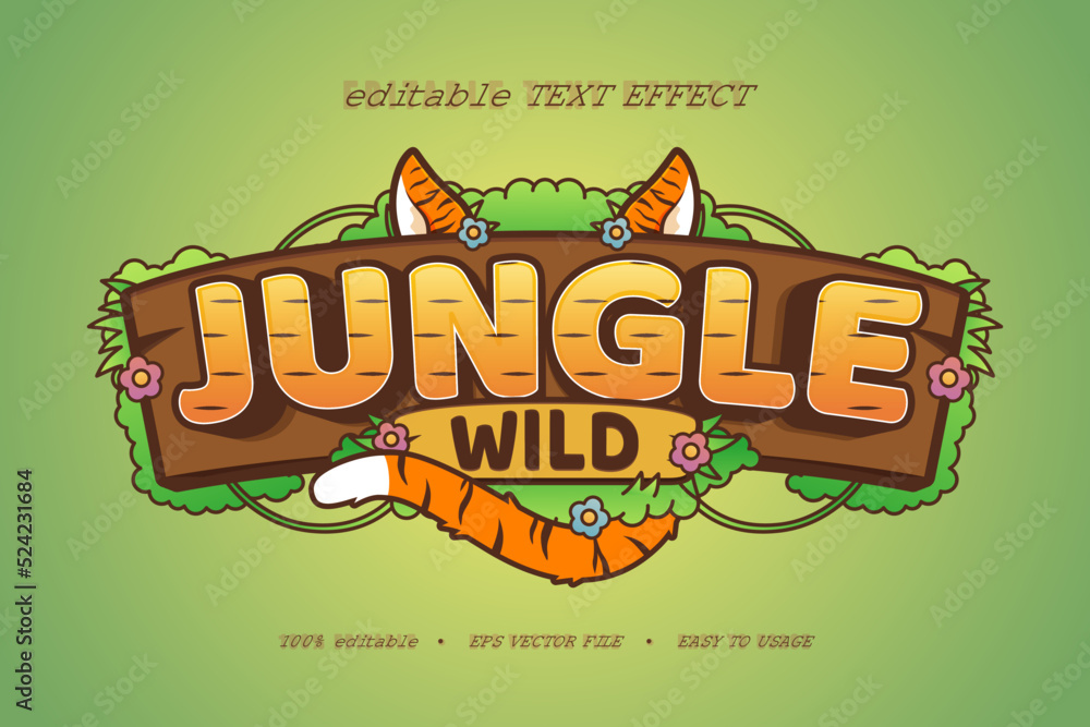 decorative jungle Font and Alphabet with tiger patterns Stock Vector