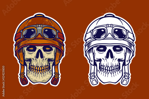 skull head wear helmet vect...