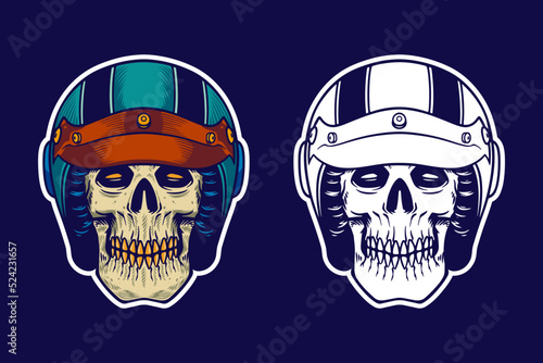 skull head wear helmet vect...