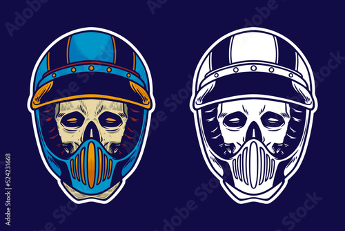 skull head wear helmet vect...