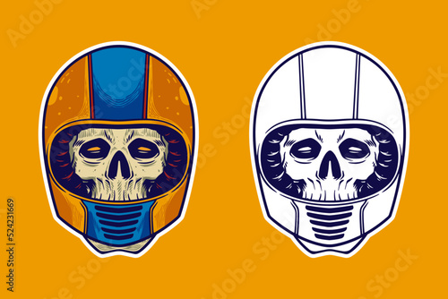 skull head wear helmet vect...