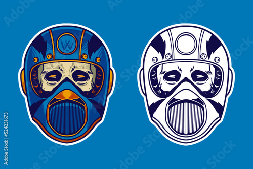 skull head wear helmet vect...
