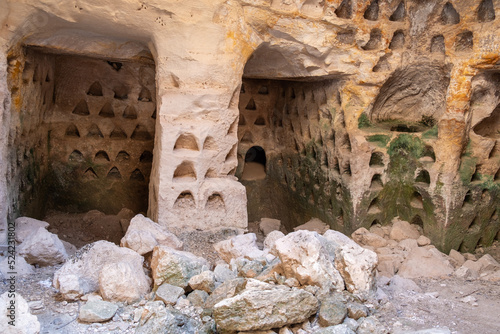 Columbarium cave next to Khirbet Midras, Israel photo