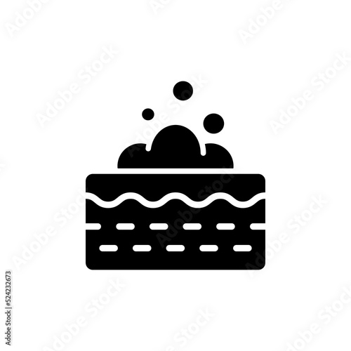 Canvas Print Foam Bubble on Skin for Deep Cleansing Silhouette Icon