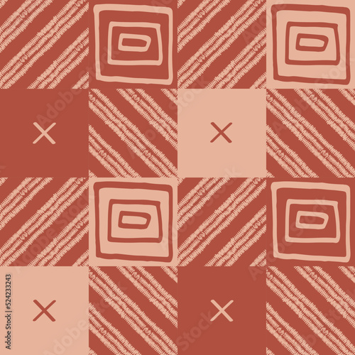 GEOMETRIC CRAFTED RETRO CHECKERED BOARD SYMBOL PRINT PATTERN VECTOR