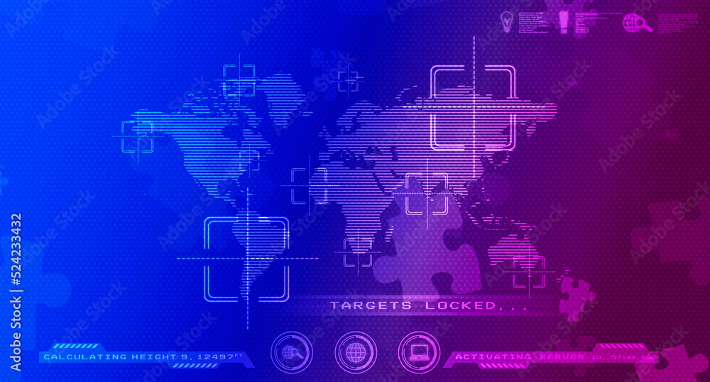 Fototapeta premium 2d illustration world map abstract background