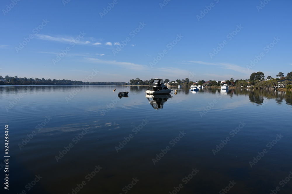 Reflection in the swan river at Applecross Perth Western Australia