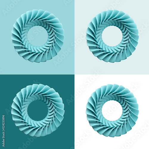 blue and white spiral shaped