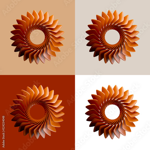 orange and white spiral shaped