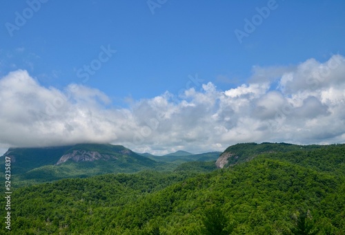 View of Whiteside mountain, Eastern Continental divide, Appalachian Mountains, North Carolina. photo