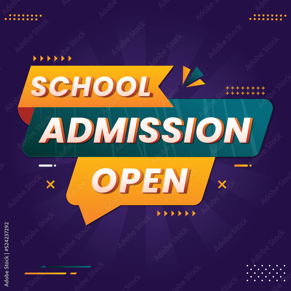 Obraz premium colorful school admission open banner vector for social media post template