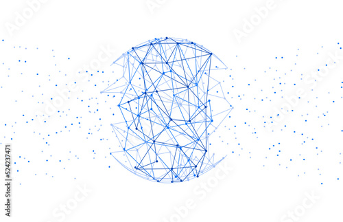 Network abstract connection isolated on white background. Network technology background with dots and lines. Ai background. Modern abstract concept. Ai background vector, network technology
