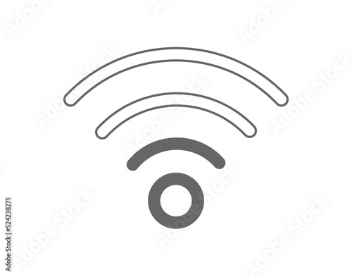 Wifi weak signal strength icon. Isolated outline wifi icon. Wireless symbol outlined. Vector stock.