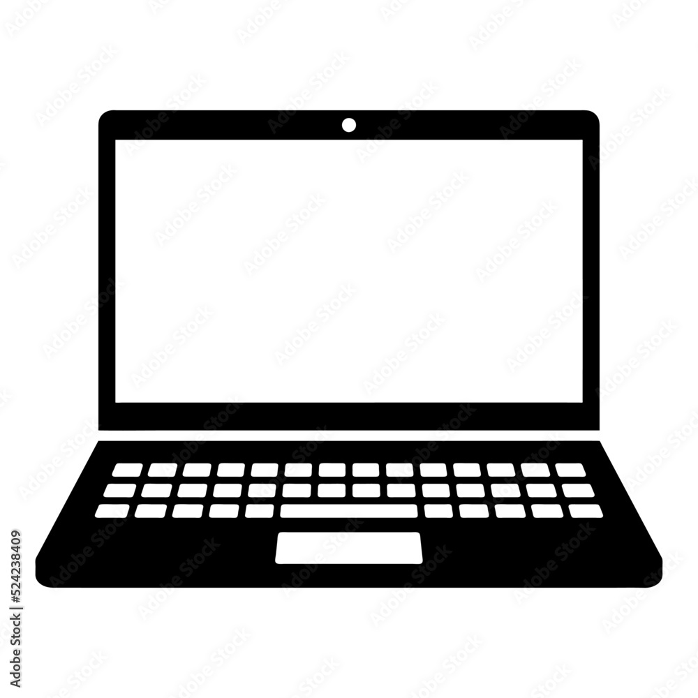 nvis43 NewVectorIllustrationSign nvis - laptop vector sign . isolated transparent screen . simple silhouette . (screen 16:9) - led type . business digital . technology . AI 10 / EPS 10 . g11419 - obrazy, fototapety, plakaty 