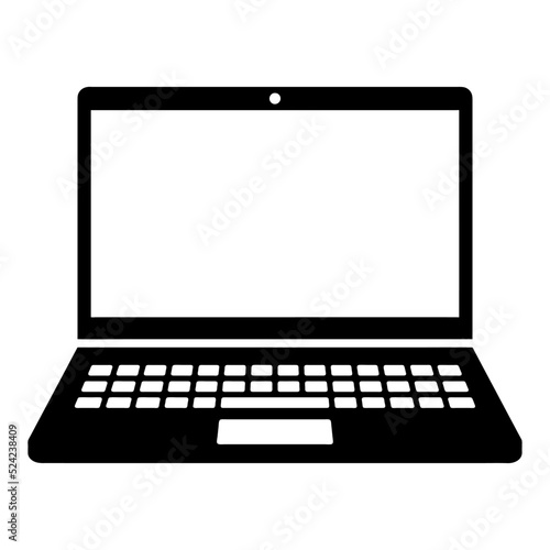 nvis43 NewVectorIllustrationSign nvis - laptop vector sign . isolated transparent screen . simple silhouette . (screen 16:9) - led type . business digital . technology . AI 10 / EPS 10 . g11419