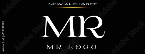 Monogram MR LOGO Abstract Fashion font alphabet. Minimal modern urban fonts for logo, brand etc. Typography typeface uppercase lowercase and number. vector illustration