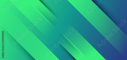 Modern green geometric shiny bright abstract shapes background