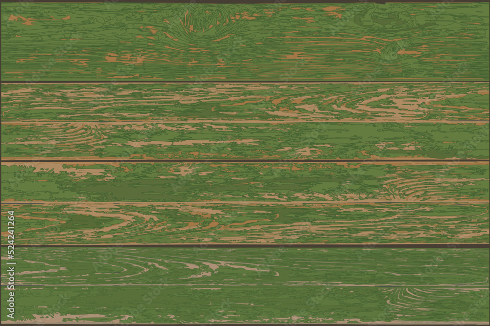 Φωτογραφία Wooden old board, painted with green paint in the form of long horizontal planks
