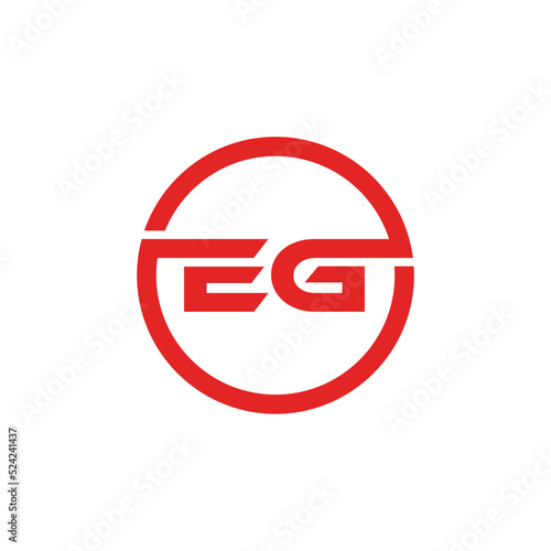 Minimal Logo Design with Letters E and G Consisting of Circles