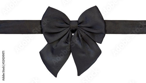 black bow tie isolated with clipping path