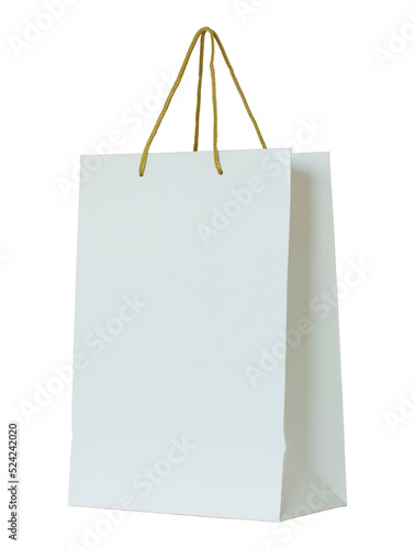 white paper bag isolated with clipping path for mockup