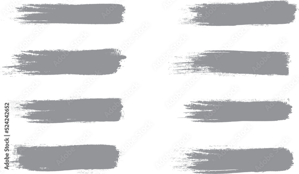 Gray brush stroke set isolated on background. Collection of trendy brush stroke vector for grey ink paint, grunge backdrop, dirt banner, watercolor design and dirty texture. Brush stroke vector Gray brush stroke set isolated on background. Collection of trendy brush stroke vector for grey ink paint, grunge backdrop, dirt banner, watercolor design and dirty texture. Brush stroke vector