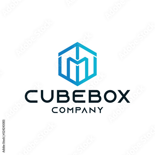 Cube Box logo Design vector symbol technology