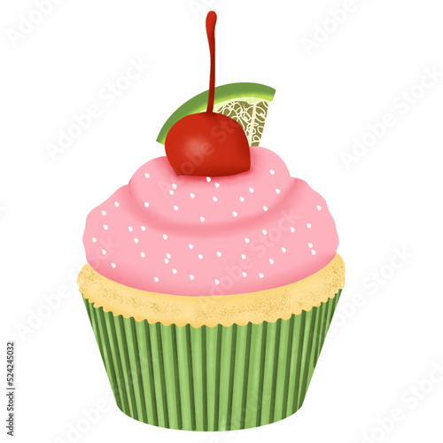 cupcake with cherries